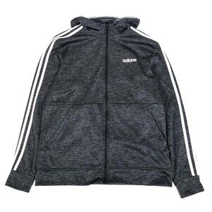 adidas Mens Tech Fleece Full Zip Hoodie Jacket Athletic Marled Gray Mens Medium